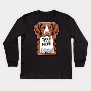 Toller Nova Scotia Duck Tolling Retriever Biting A Paper Of Choice Kids Long Sleeve T-Shirt